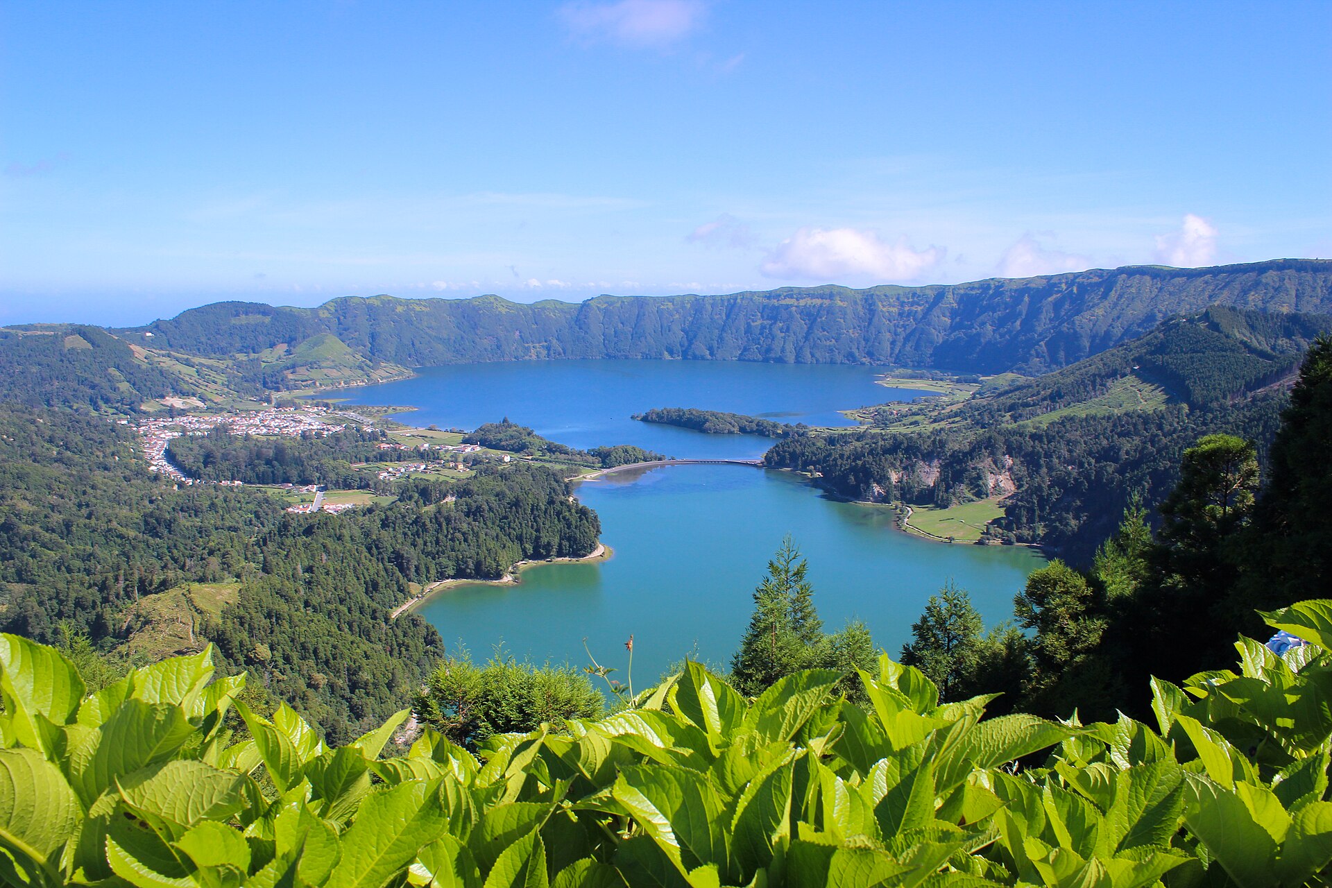 Caldeira das Sete Cidades na ilha de São Miguel, Açores