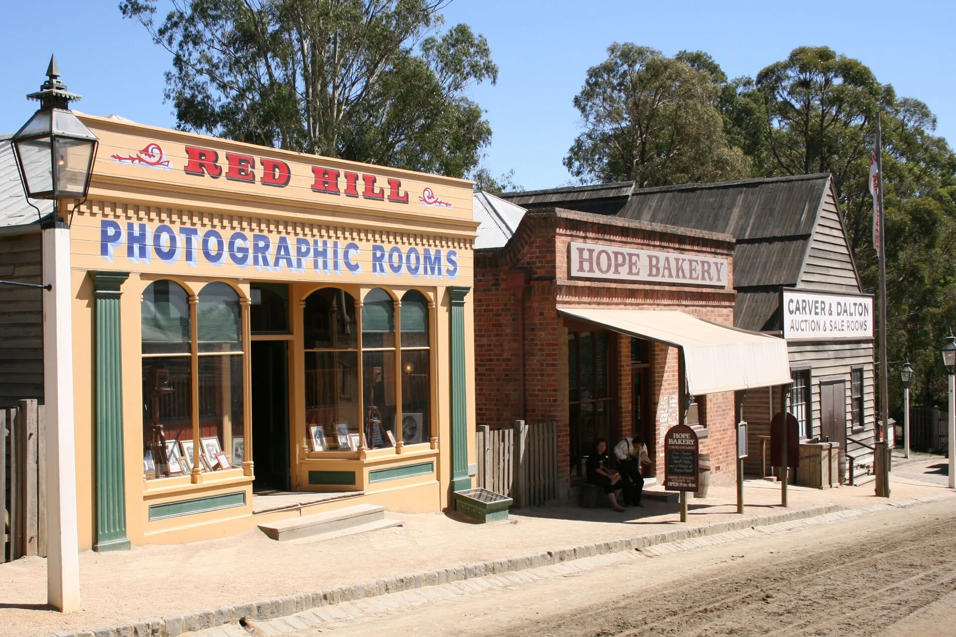 Rua histórica reconstruída em Sovereign Hill, Ballarat
